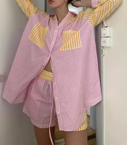 Women’s Casual 2 Piece Tracksuit Pink Orange