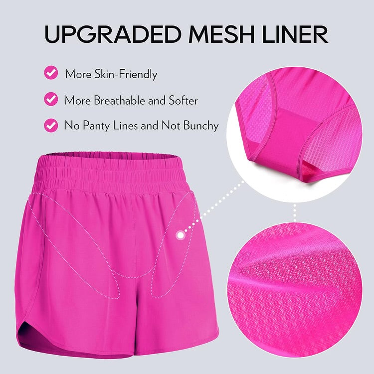 Women’s High Waisted Sports Shorts Pink
