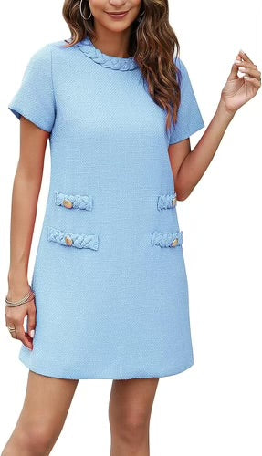 Ladyful Women’s Tweed Jackie Dress Blue