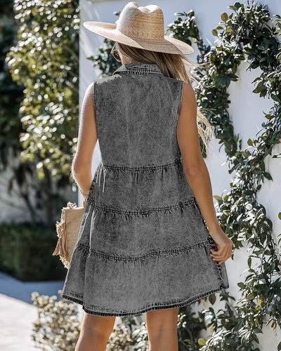 Denim Foxy Gray Dress Button Down Shirt