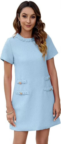 Ladyful Women’s Tweed Jackie Dress Blue