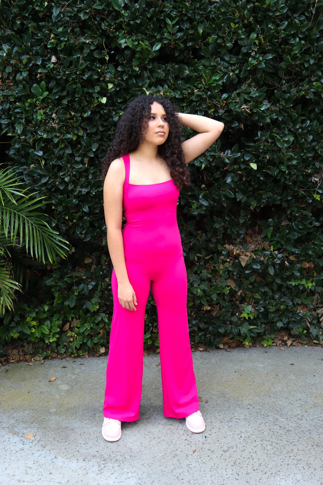 Women's One Piece Flare Jumpsuit Square Neck Bodycon