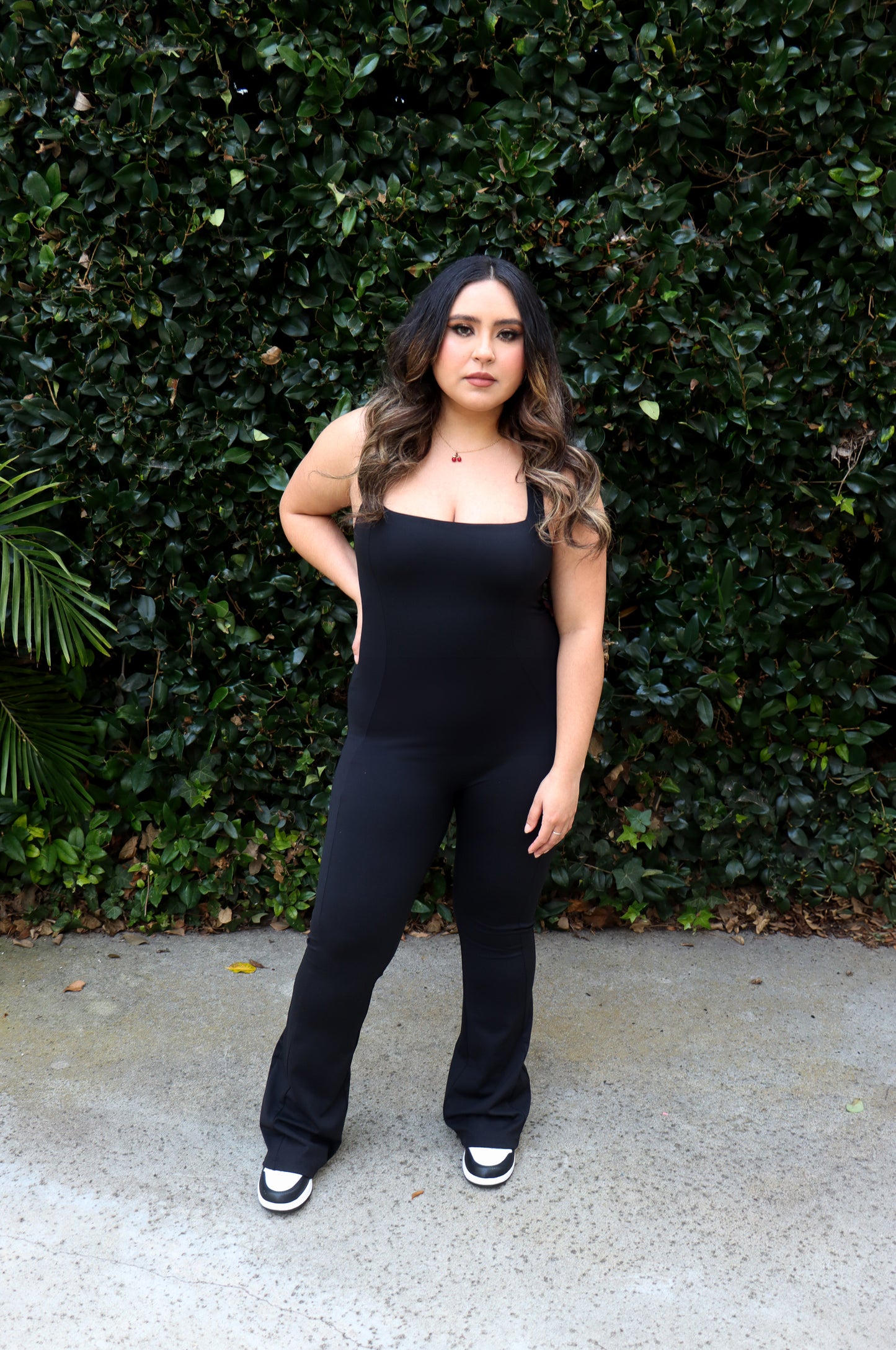 Women's One Piece Flare Jumpsuit Square Neck Bodycon